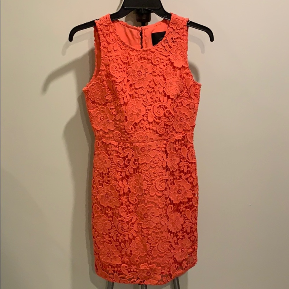 J Crew Lace Coral Dress 2P